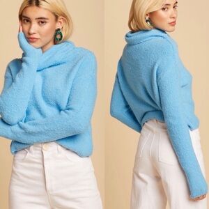 Free People Stormy Pullover Blue Sweater